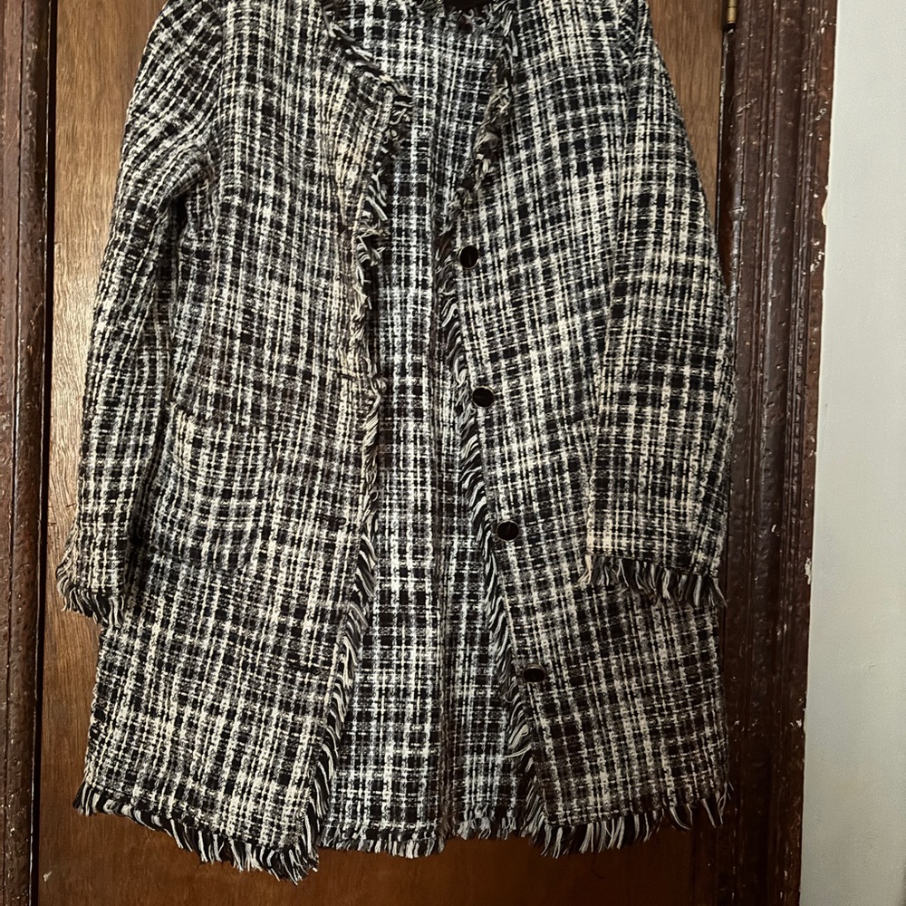 Kate Spade Black and White Tweed Coat (Size 12) and Dress (Size 14)